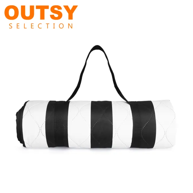 【OUTSY】135x180 特厚鋪棉防水野餐墊/帳篷地墊(黑白膠捲)