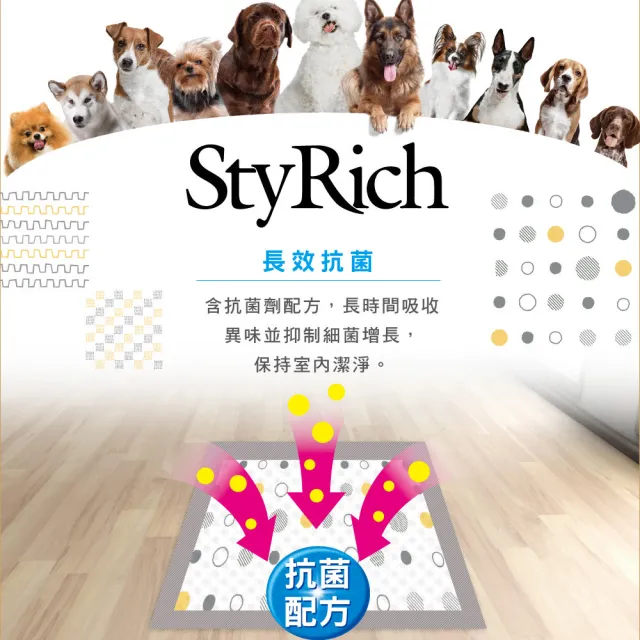 【Clean one】StyRich香氛除臭厚型尿墊S-44x34cm-88片(網美尿墊/狗尿布/寵物尿布/日本製)