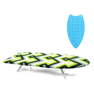 【雙手萬能】桌上型燙衣板+隔熱熨斗墊-28吋(布面隨機花色) 