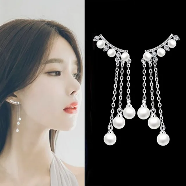 【Emi 艾迷】買一送一 韓系天使花葉珍珠鋯石925銀針耳環(共2入)