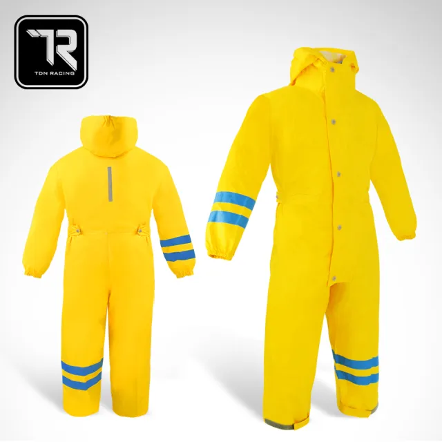 【TDN】台灣無毒材質兒童連身雨衣 空氣感超輕量連身褲裝雨衣 防水衣畫畫衣(玩雪衣前開雨衣ED4036)
