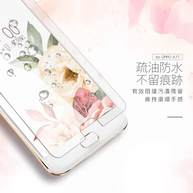 OPPO a77 透明高清非滿版9H鋼化膜手機保護貼(3入 OPPO A77保護貼 A77鋼化膜)