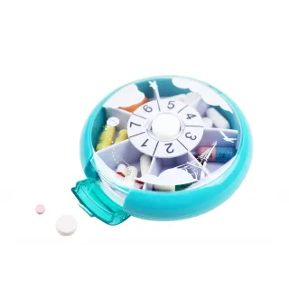 【Fullicon護立康】7日幸運旋轉圓形藥盒(保健食品/藥品/小物收納盒)