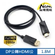 【台灣霓虹】DP公轉HDMI公1.8米轉接線