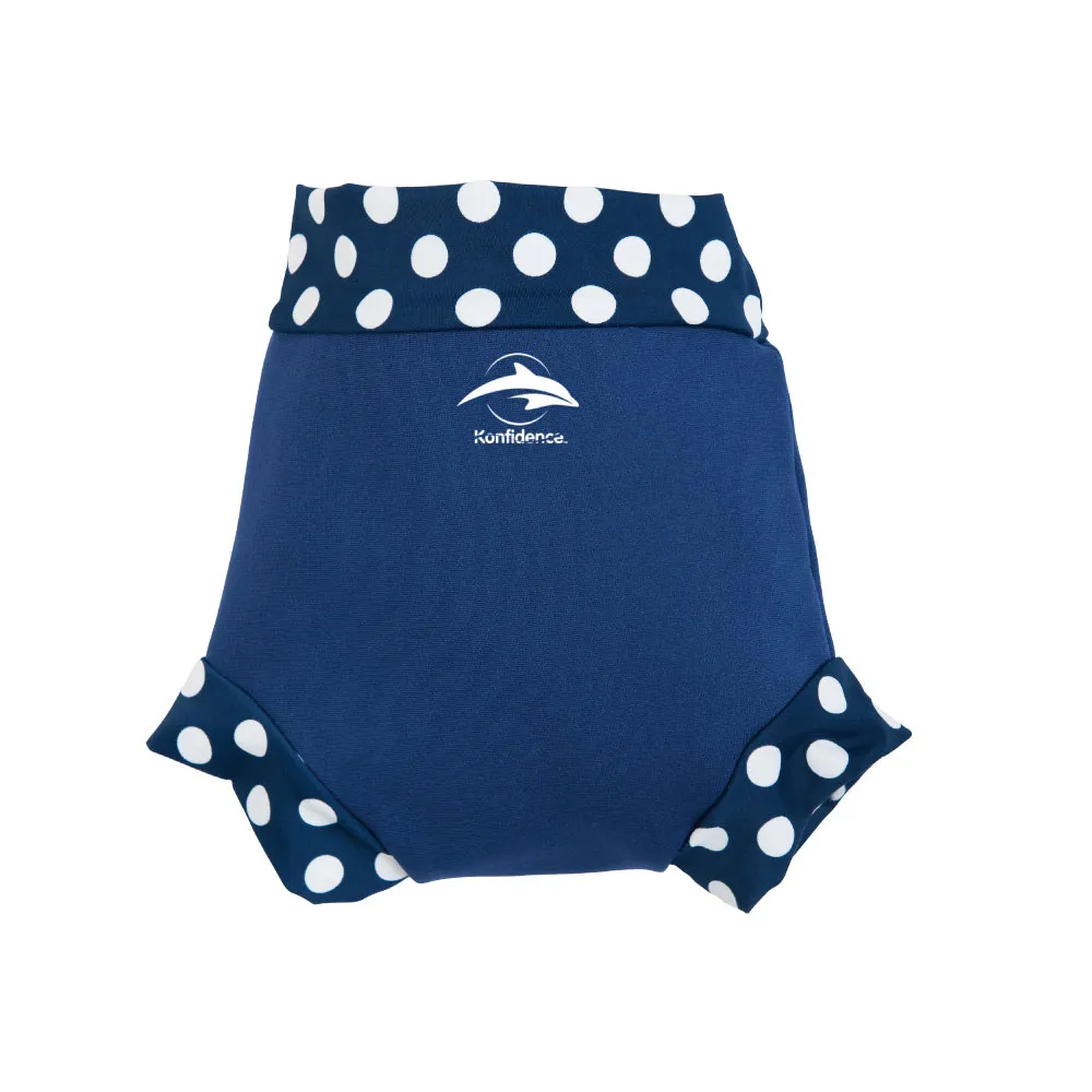 【Konfidence 康飛登】嬰幼兒游泳專用外層加強防漏尿布褲(海軍藍/點點)