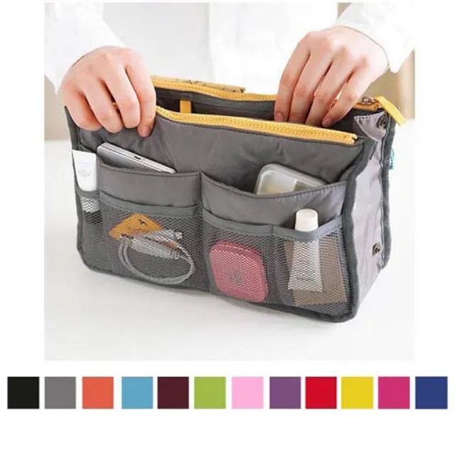 【PS Mall】韓版防水雙拉式多功能收納包中包 化妝包 旅行袋(J597)