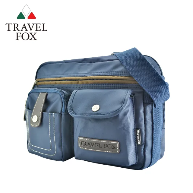 【TRAVEL FOX 旅狐】撞色雙層隨身斜背包/側背包/男包/女包/包包 (TB605-47 藍色)