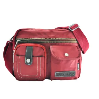 【TRAVEL FOX 旅狐】撞色雙層隨身斜背包/側背包/女包/包包(TB605-04 紅色)