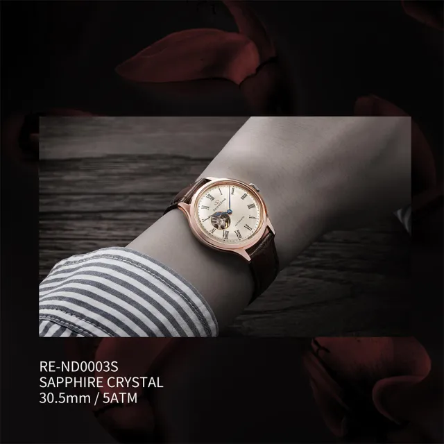 【ORIENT 東方錶】ORIENT STAR 東方之星 CLASSIC系列 縷空機械錶 女生 皮帶款 玫瑰金色 30.5mm(RE-ND0003S)