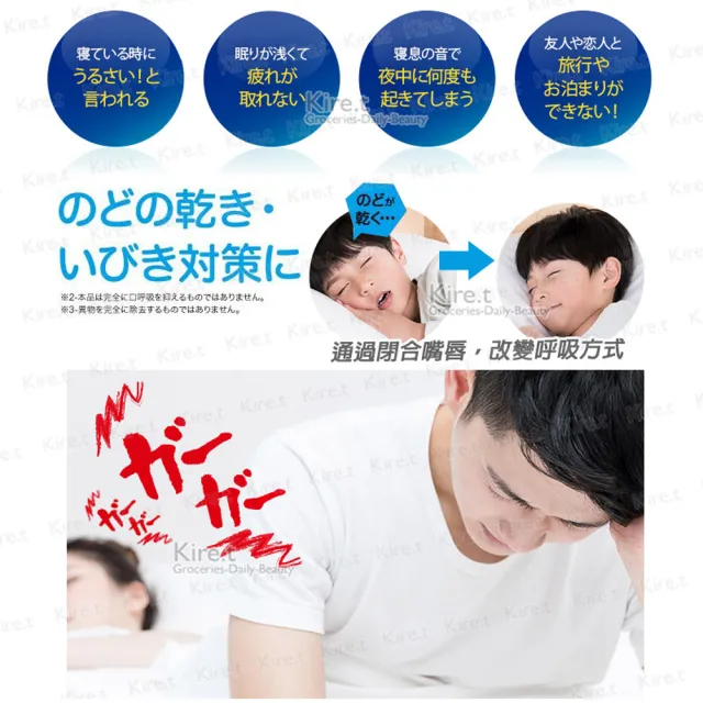 【kiret】日本 快眠 防打呼 夜間止鼾貼片-36枚 贈迷你止鼾夾鼻(止鼾貼 嘴貼 打呼器 止鼾器)
