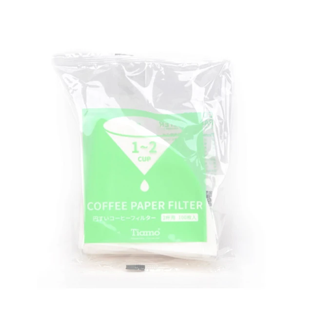 【Tiamo】V01 漂白圓錐咖啡濾紙 1-2人 100入日本製*3包(HG5596W)