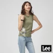 【Lee 官方旗艦】女裝 無袖T恤 / 冰棒印花 橄欖綠 標準版型(LL1901579RY)
