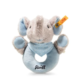 【STEIFF】藍色大象 Trampili Elephant Grip Toy with rattle(嬰幼兒手搖鈴)