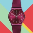 【SWATCH】原創系列手錶 REDBAYA 閃耀酒紅 瑞士錶 錶(34mm)