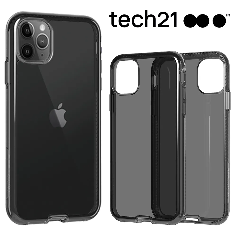 【英國Tech 21】iPhone 11 Pro Max 抗衝擊PURE TINT防撞硬式透黑保護殼(獨家專利材質)