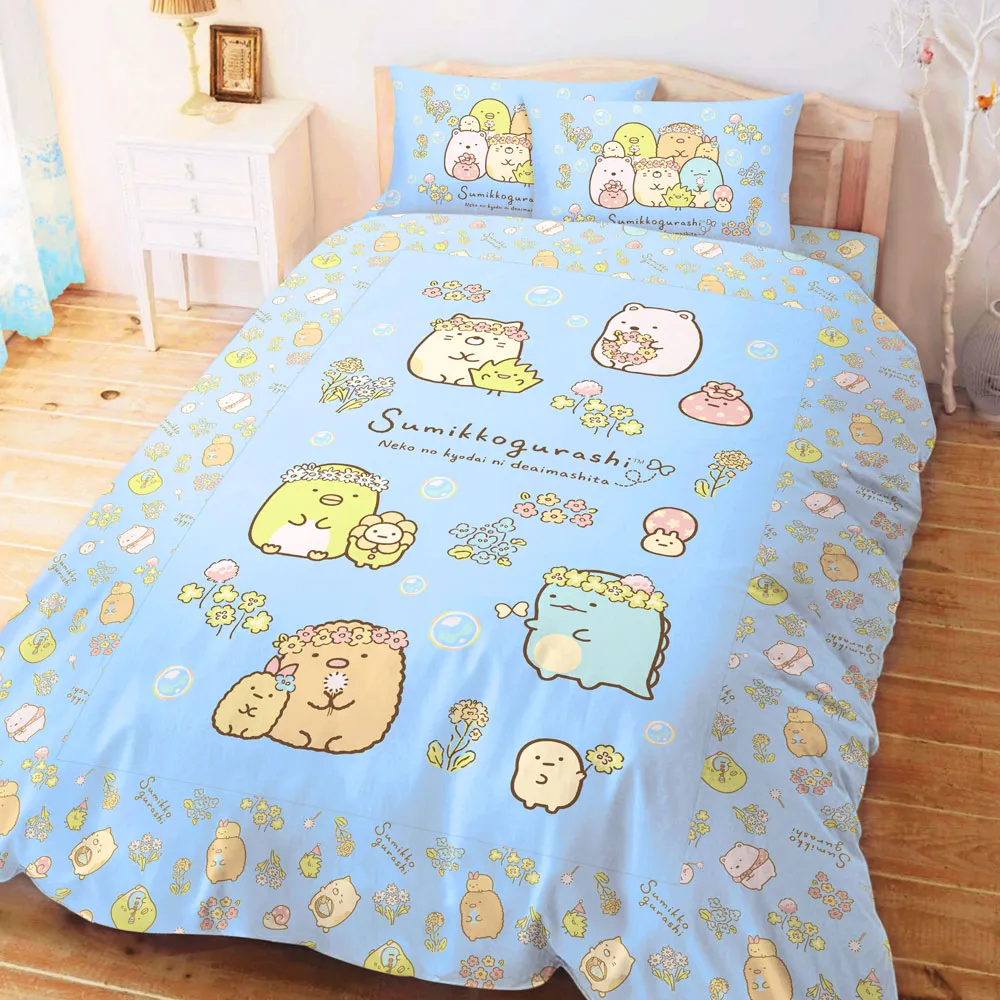 【享夢城堡】雙人加大床包枕套6x6.2三件組(角落小夥伴 花園泡泡-藍)