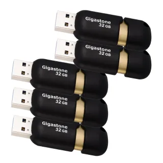 【Gigastone 立達】32GB USB3.0 黑金膠囊隨身碟 U307S 超值5入組(32G 高速隨身碟 原廠保固五年)