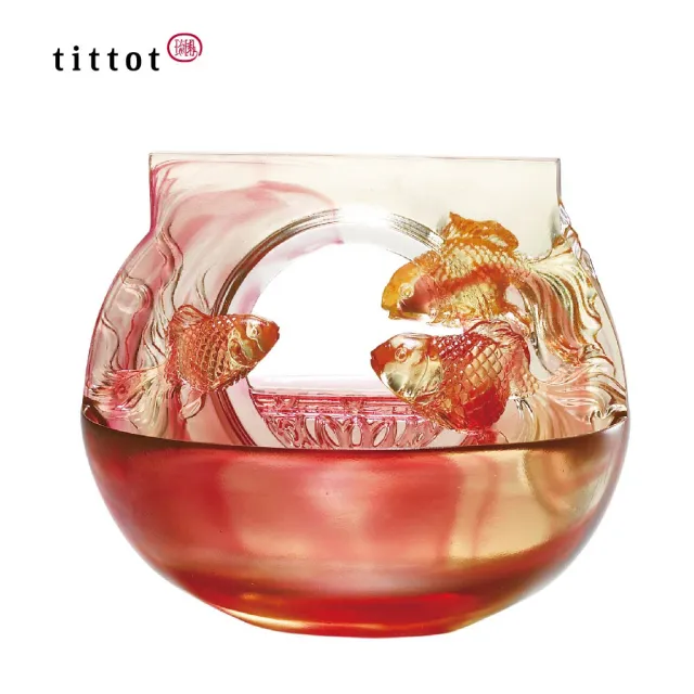 tittot 琉園】緣滿金玉_吉獸_魚(琉璃/禮物/玻璃/水晶/藝術品/擺飾/禮贈
