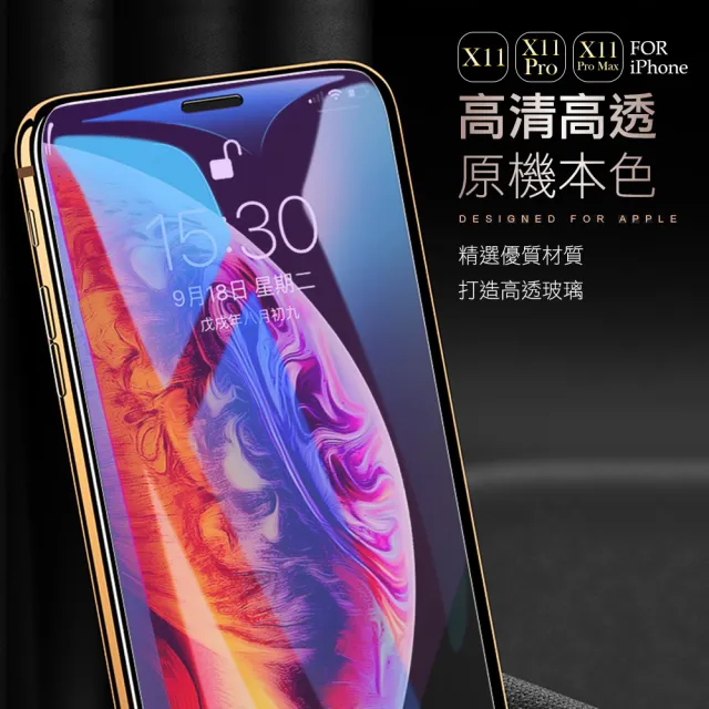 iPhone 11 11Pro 11ProMax 保護貼手機高清藍光玻璃鋼化膜(3入 iPhone 11保護貼11Pro保護貼 11ProMax保護貼)