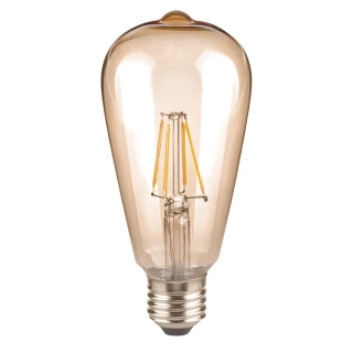 【Luxtek樂施達】愛迪生LED復古燈泡 金色燈罩 全電壓  6.5W E27 黃光 10入(LED燈 仿鎢絲燈 工業風)