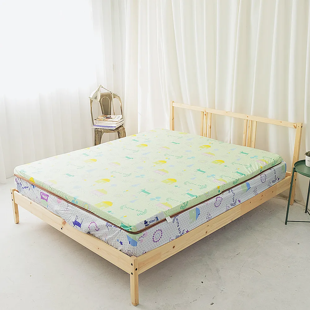 【米夢家居】夢想家園系列-雙人加大6尺 100%精梳純棉-5cm床墊專用換洗布套/床套(青春綠)