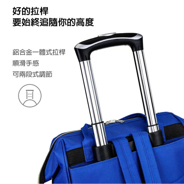 【GoTrip 微旅行】拉桿袋 登機袋 購物車 25吋學院風揹拉兩用前開式拉桿包  湖水藍(悅生活)