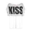 【Gennies 奇妮】KISS字母落肩設計二件式上衣(灰白H3134)