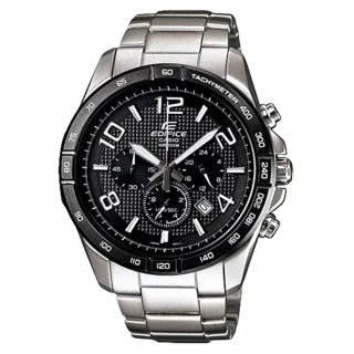 【CASIO 卡西歐】EDIFICE流線三眼時速賽車錶-黑x42mm(EFR-516D-1A7)