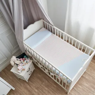 【TENDAYS】有機棉可水洗透氣嬰兒床(大單0-4歲 和風藍 可水洗記憶床)