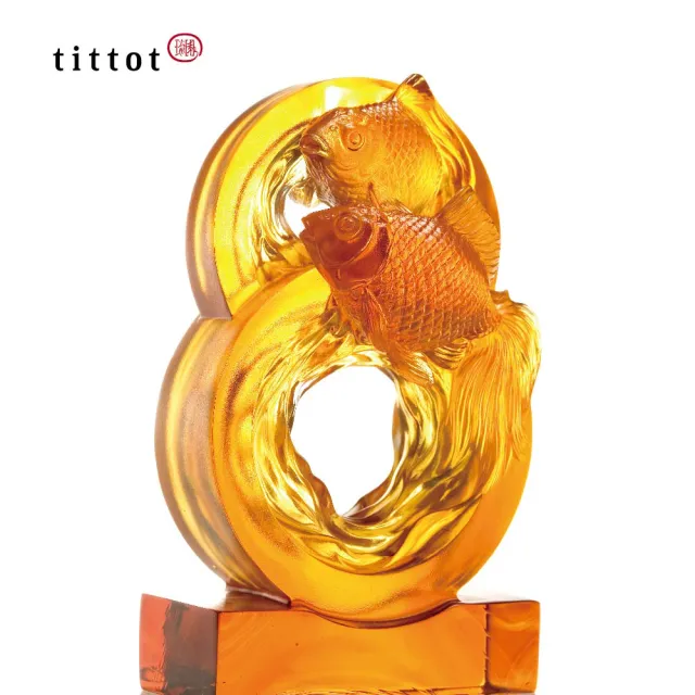 tittot 琉園】魚來運轉_祝福_吉利(琉璃/禮物/玻璃/水晶/藝術品/擺飾/禮