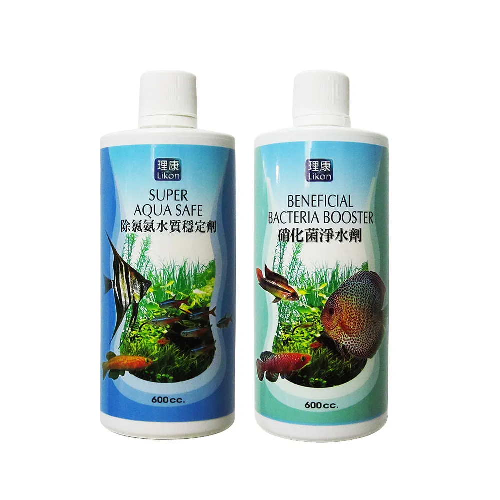 【LIKON 理康】除氯氨水質穩定劑600C.C.+硝化菌淨水劑600C.C.(適合觀賞魚魚缸使用)