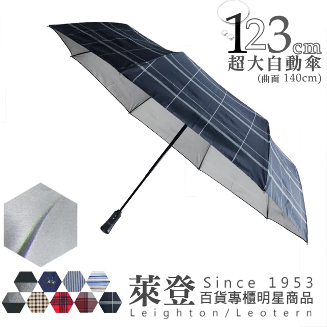 【萊登】123cm 超大傘面 銀膠自動傘(傘 雨傘 陽傘 自動開合 可遮數人 抗UV 隔熱銀膠)