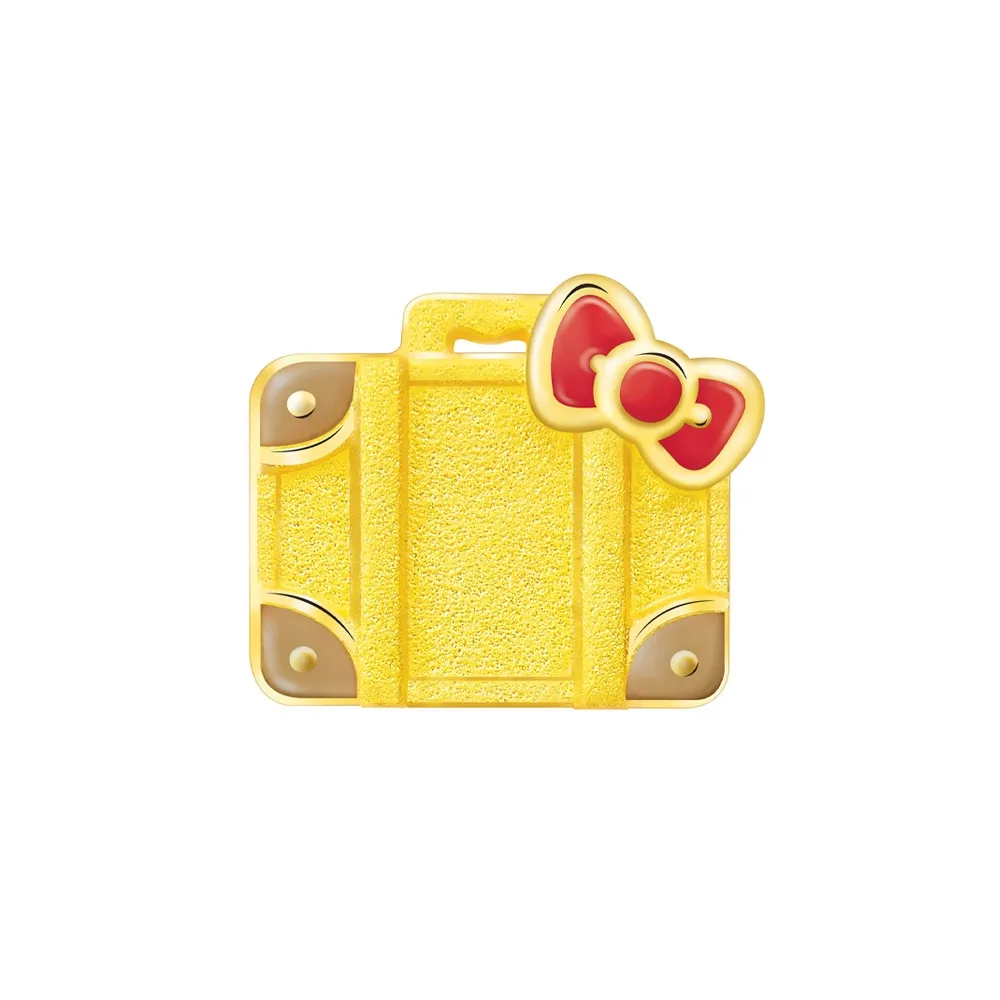 【Just Gold 鎮金店】Hello Kitty 旅行家純金系列 黃金單耳耳環-行李