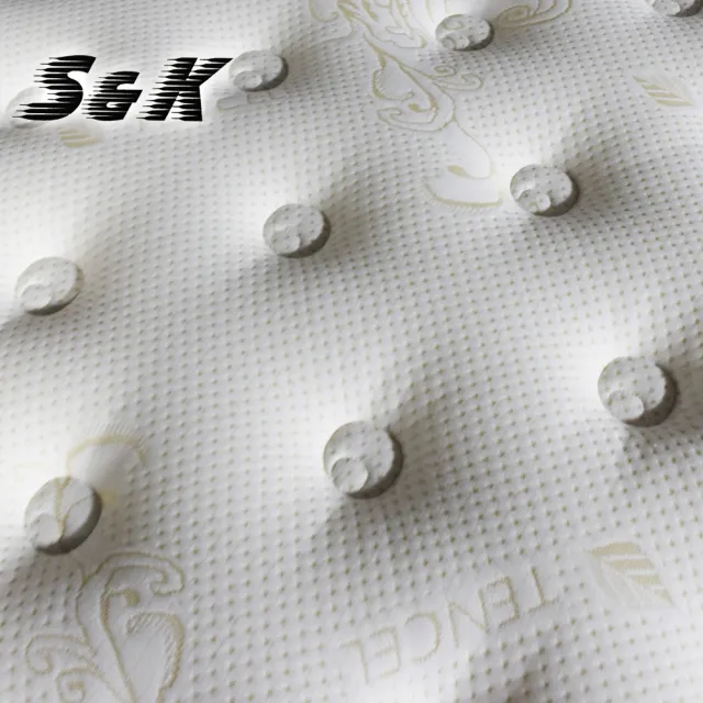 【S&K】天絲棉針織布+乳膠  高蓬度蜂巢獨立筒床墊-單人3.5尺