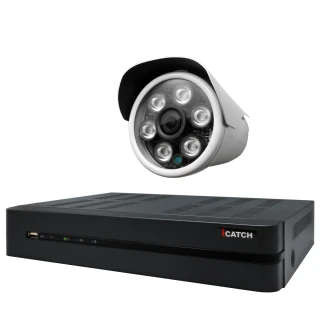 【CHICHIAU】H.265 4路5MP台製iCATCH數位高清遠端監控錄影主機-含四合一1080P SONY 200萬攝影機x1