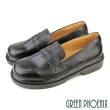 【GREEN PHOENIX 波兒德】女款台灣製素面直套式全真皮樂福鞋/女學生鞋(黑色)