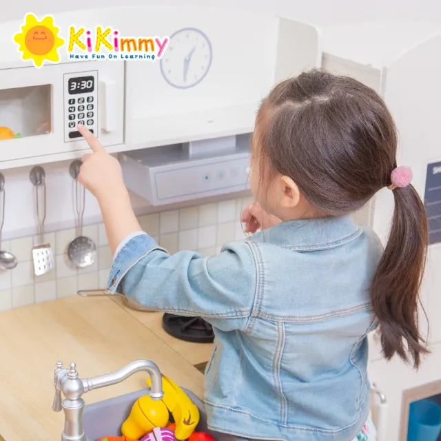 【kikimmy】加大版歐式木製大型聲光廚房玩具組+LINE FRIENDS配件9件組(附配件11件)