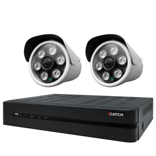【CHICHIAU】H.265 4路5MP台製iCATCH數位高清遠端監控錄影主機-含四合一1080P SONY 200萬攝影機x2