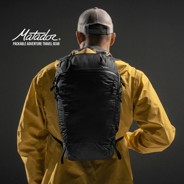 【Matador 鬥牛士】鬥牛士 Freefly 進階2.0款-16L 防水輕量背包-黑色格紋(登山 折疊 防潑水 休閒 健走)