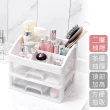 【E-Life】日式多用途桌面透明抽屜收納盒-雙層(桌面整理/雙層抽屜/化妝品收納/抽屜收納盒/儲物櫃)