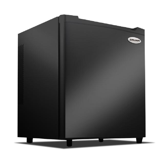 ZANWA晶華 ZW-46SB 單門冰箱，容量46公升，適合小型家庭、宿舍或辦公室使用。尺寸435x480x510mm，重量僅14.8kg，電子式馬達，耗電量75W，右開門方便取用。黑色系外觀簡約大方，產地中國，全機保固1年。高效冷凍，日常儲存新鮮食材的最佳選擇。