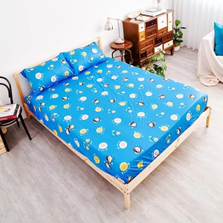 【奶油獅】同樂會系列-台灣製造-100%精梳純棉床包二件組(宇宙藍-單人加大3.5尺)