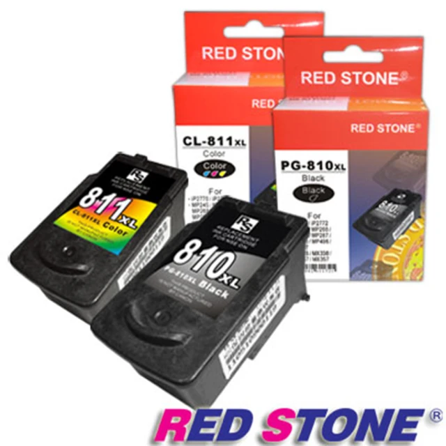 【RED STONE 紅石】CANON PG-810XL/CL-811XL高容量環保墨水匣組(1黑1彩)