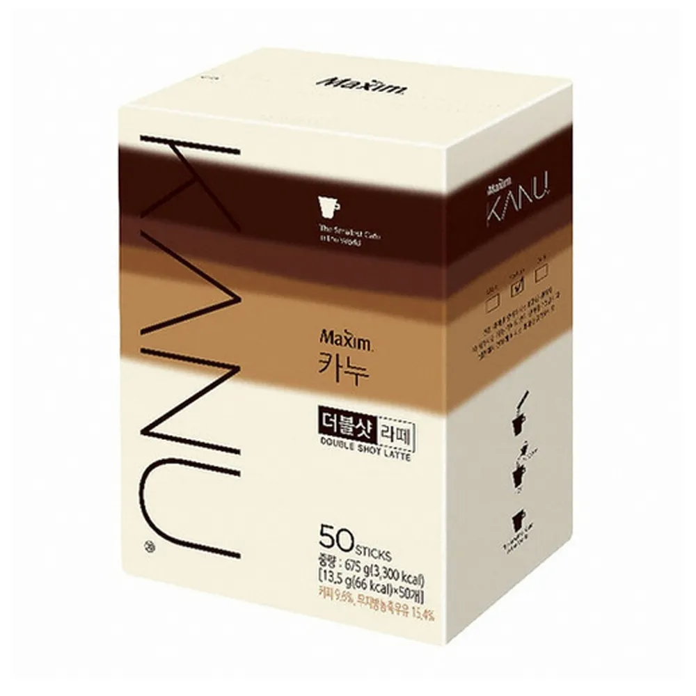 【MAXIM 麥心】KANU Double Shot Latte 漸層奶香雙倍濃縮拿鐵咖啡 50包入(13.5公克x50入)