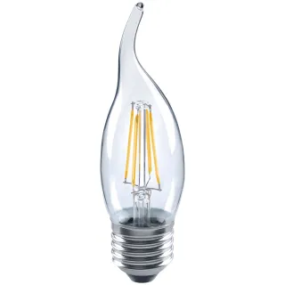 【Luxtek樂施達】高效能LED 拉尾蠟燭型燈泡 可調光 4.5W E27 黃光 10入(LED燈 CL35燈絲燈 仿鎢絲燈)