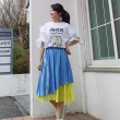 【BBHONEY】韓國連線水玉點點雪紡撞色斜蕾絲綁帶雪紡裙 2色(網美必備款)
