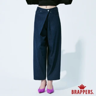 【BRAPPERS】女款 Boy friend系列-打摺寬褲(藍)