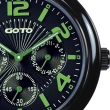 【GOTO】躍色純粹時尚陶瓷手錶-IP黑x綠刻度(GC6106M-33-391)