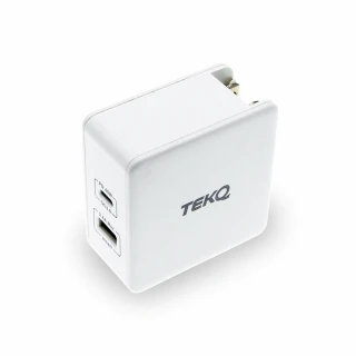 【TEKQ】2孔 57W USB-C/USB PD QC3.0 旅行快充充電器 附全球通用轉接插頭