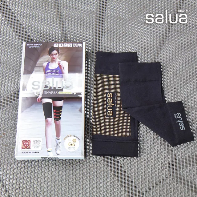 【salua 韓國進口】專利鍺元素顆粒彈力大腿套(買1送1件組)